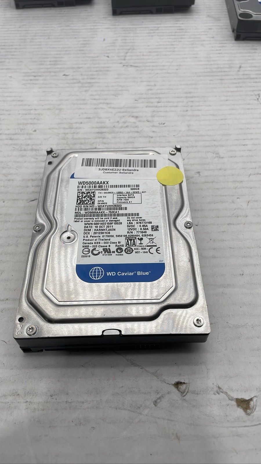 Western Digital WD5000AAKX-753CA1 7200 RPM 500GB 3.5" SATA HDD