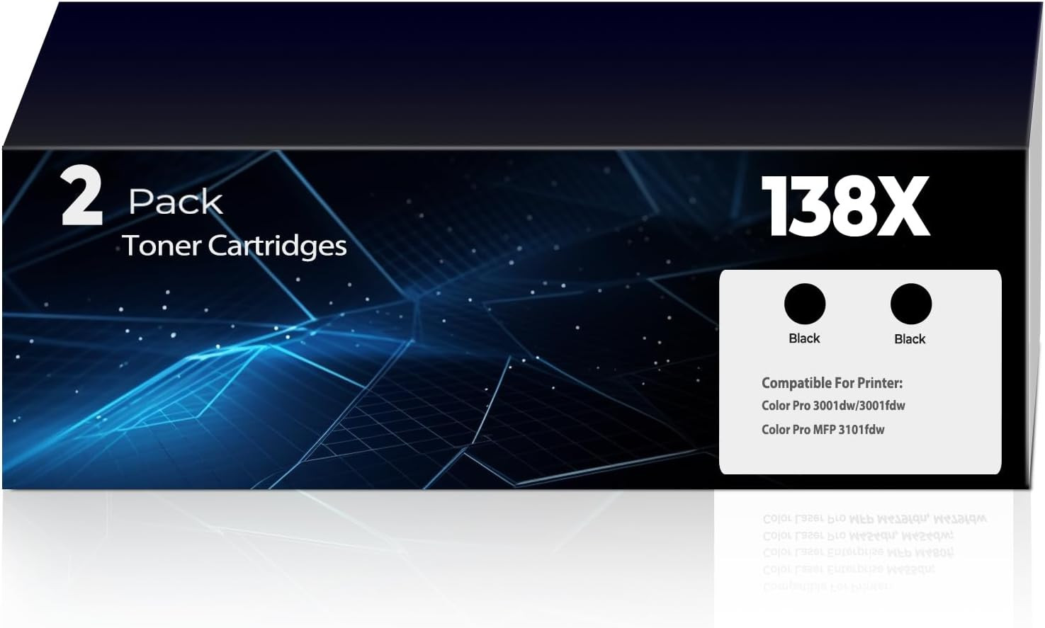 138X Black Toner Cartridge Pro 3101Fdw 3101Sdw 3001Dw Toner,Compatible for HP 13