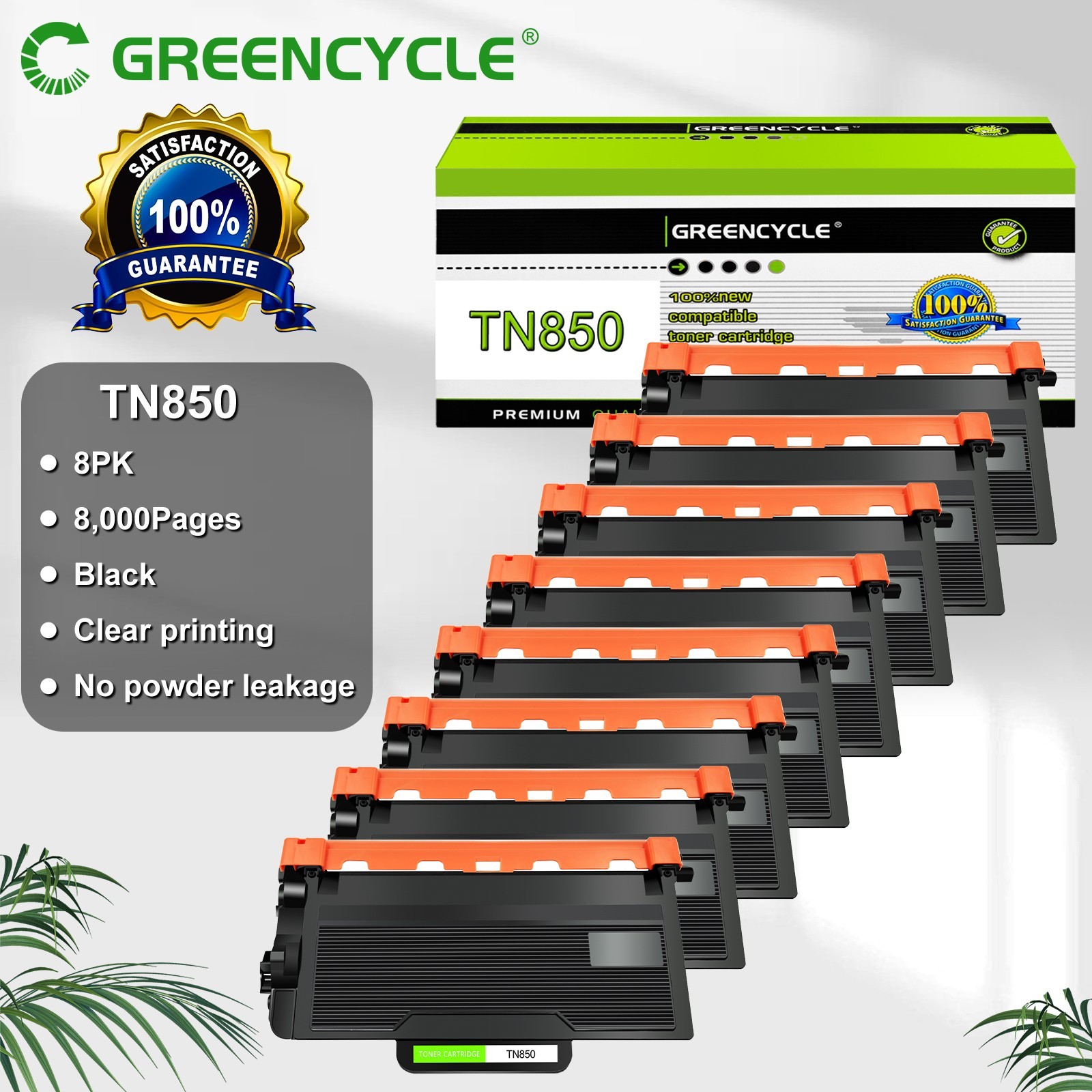 8PK TN850 Toner Fits for Brother MFC-L6750DW MFC-L6900DW L5700DW L5850DW L5900DW