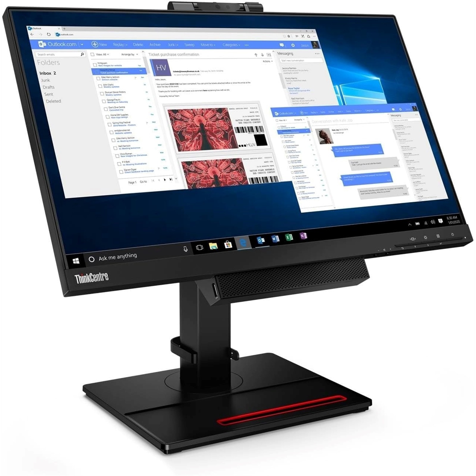 Lenovo Thinkcentre Tiny-in-One Gen 4 23.8" Full HD 6ms IPS Monitor, Black