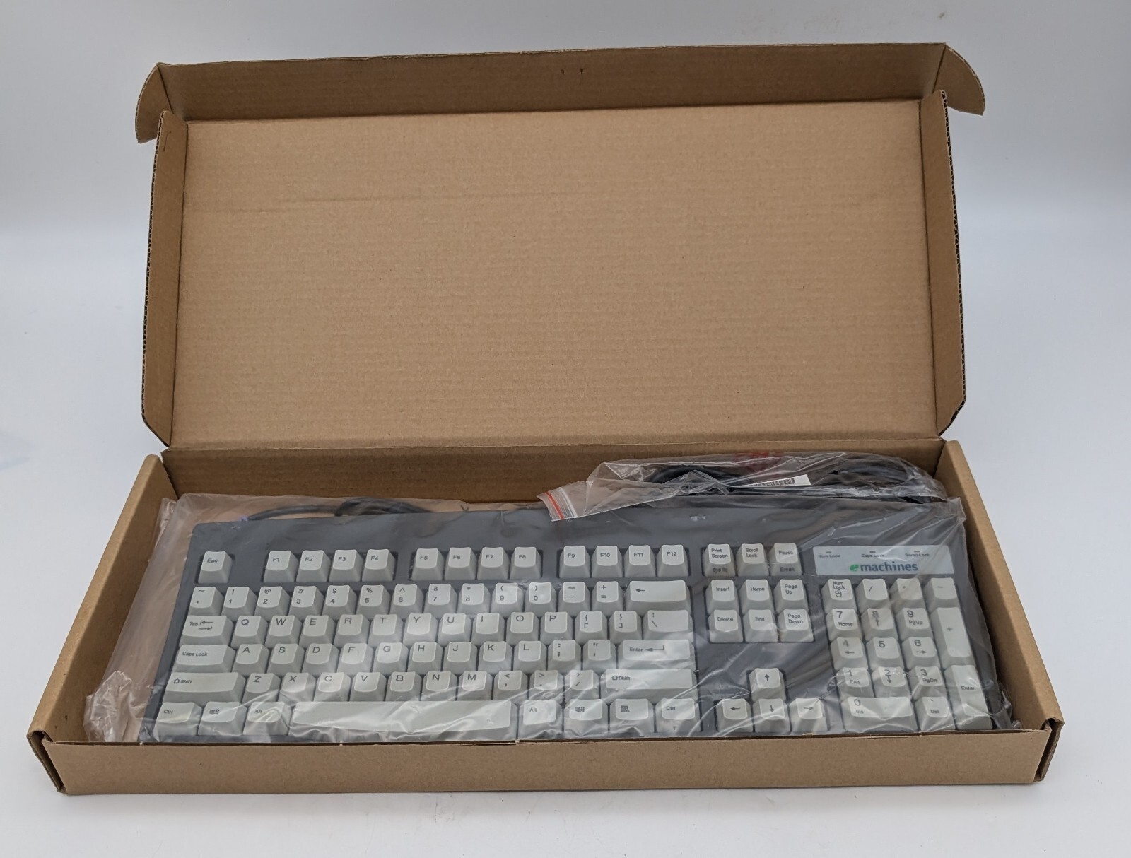 Vintage Emachines Keyboard PS2 7800 Clicky Keys Gray in Box Working