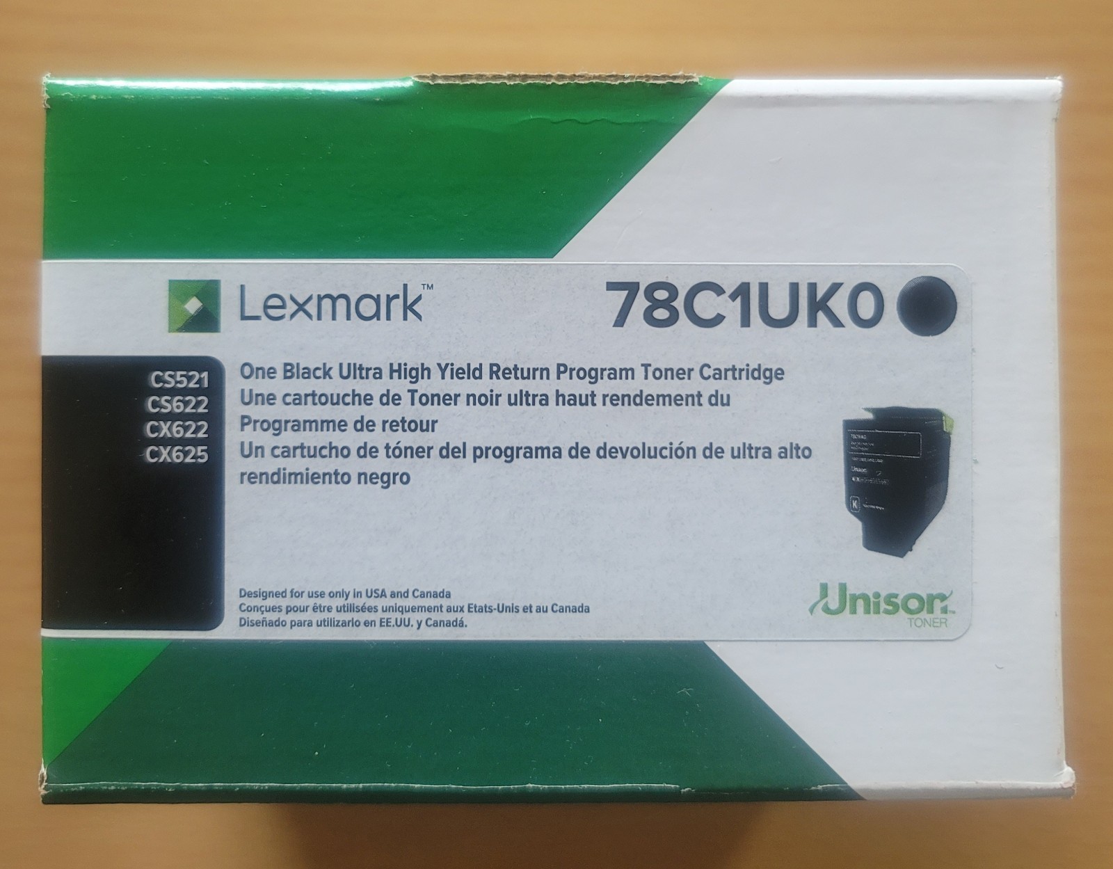NEW GENUINE Lexmark 78C1UK0 Black Ultra High Yield Toner Cartridge CS521 CS622