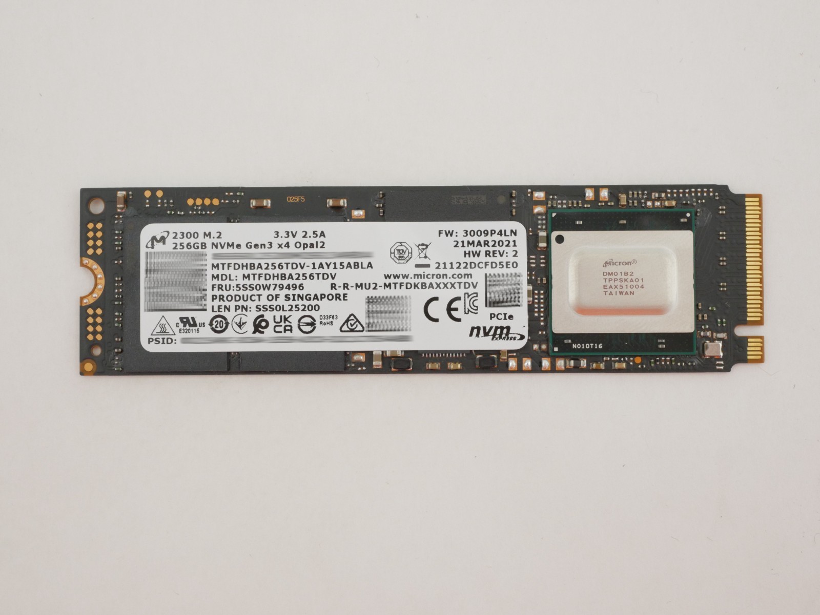 Lenovo ThinkCentre M70q G2 Tiny SSD 256GB NVMe 2280 5SS0W79496