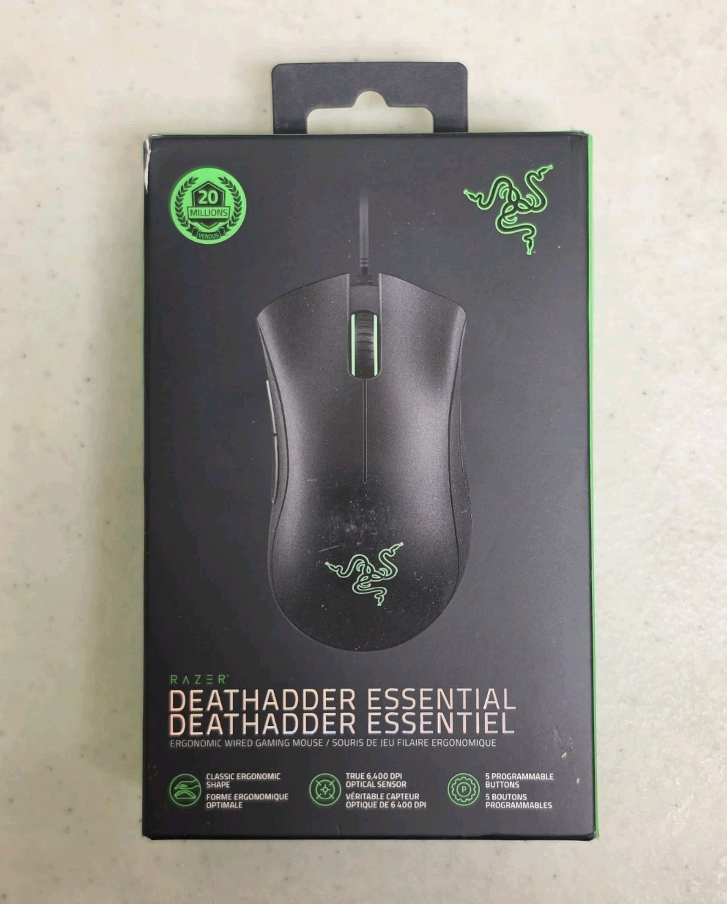Razer DeathAdder Essential Ergonomic Wired Gaming Mouse Black