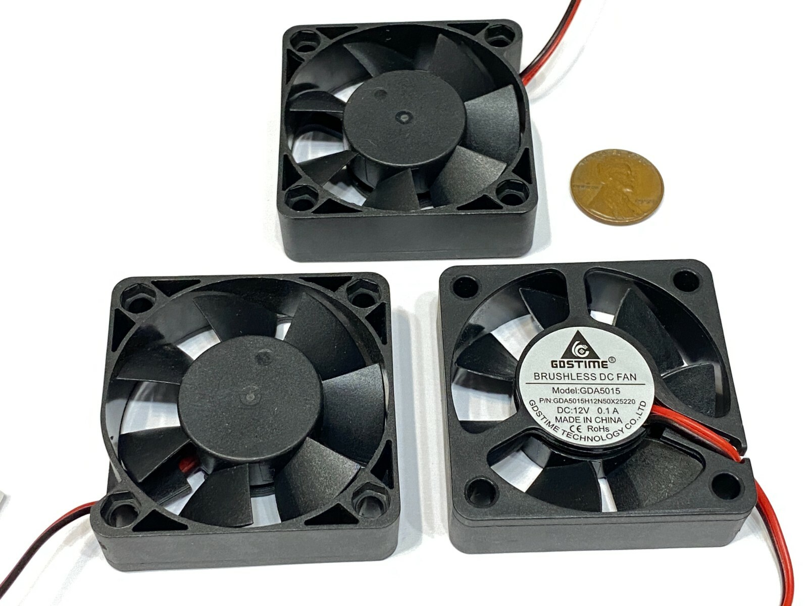 3 Pieces  12v 50mm x 15mm Cooling Fan Brushless Axial 5015 50x50x15mm 2Pin E34