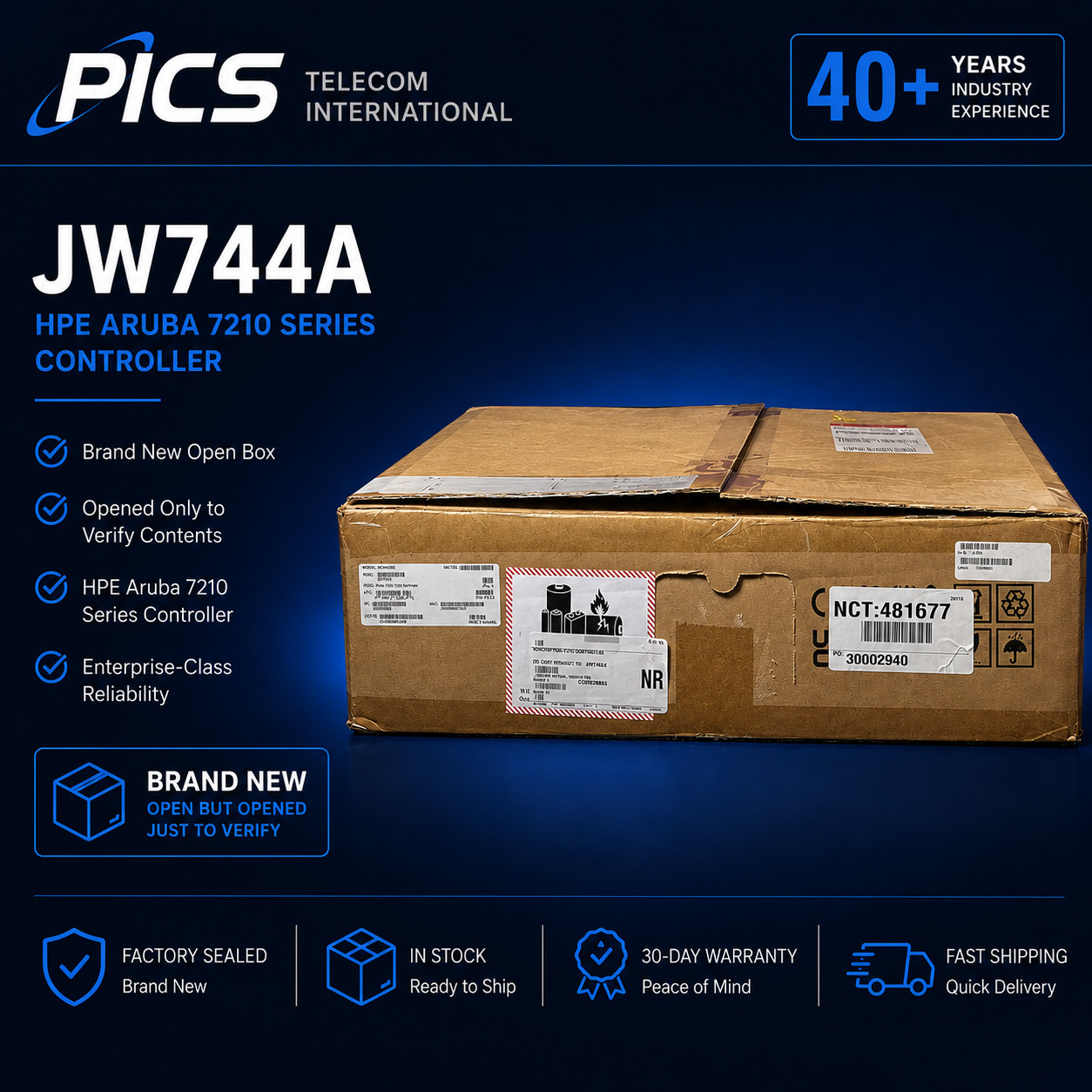 JW744A HPE ARUBA 7210 (US) CONTROLLER HPE NEW OPEN