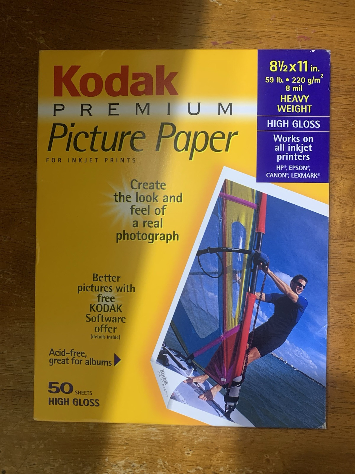 50 Kodak Premium Picture Paper Inkjet Prints 8 1/2 x 11 High Gloss Heavy Wt.