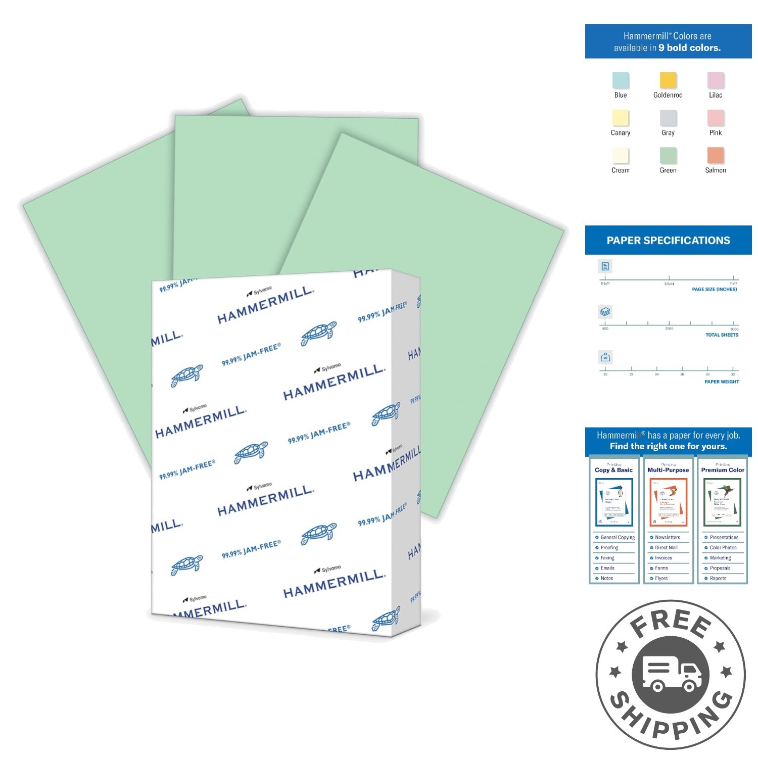 Eco-Friendly 20 lb Pastel Green Paper - 8.5x11 for Creative Printing, 500 Sheets