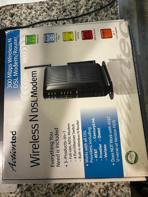 Actiontec 300 Mbps Wireless N DSL Modem/Router GT784WN Open Box