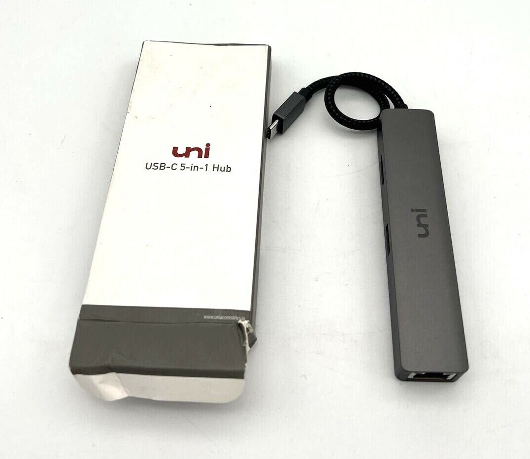 UNI USB C Hub 5-in-1 USB C to Ethernet Adapter Hub 