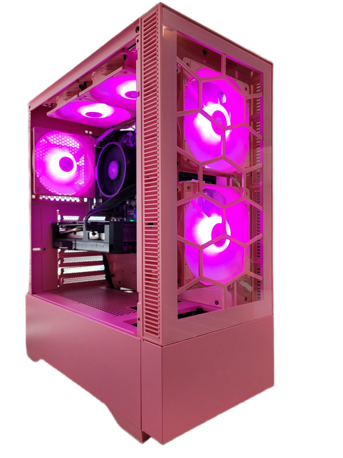 Custom Pink Gaming Computer Geforce RTX Graphics + AMD RYZEN SSD Windows 11 PRO