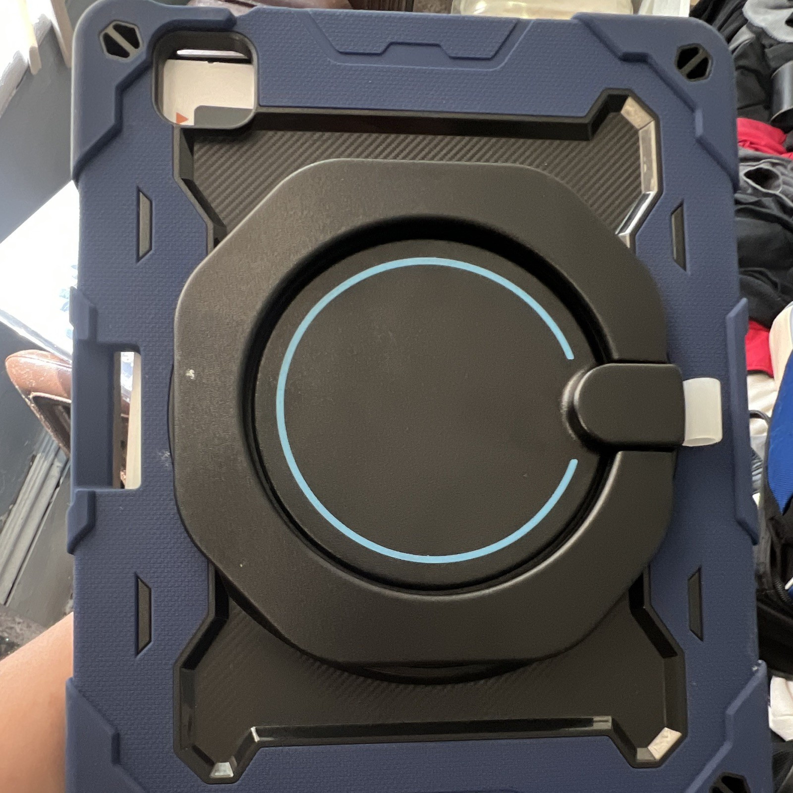 Rugged Impact Resistant Tablet Case Blue/Black w/ 360 Rotating Stand