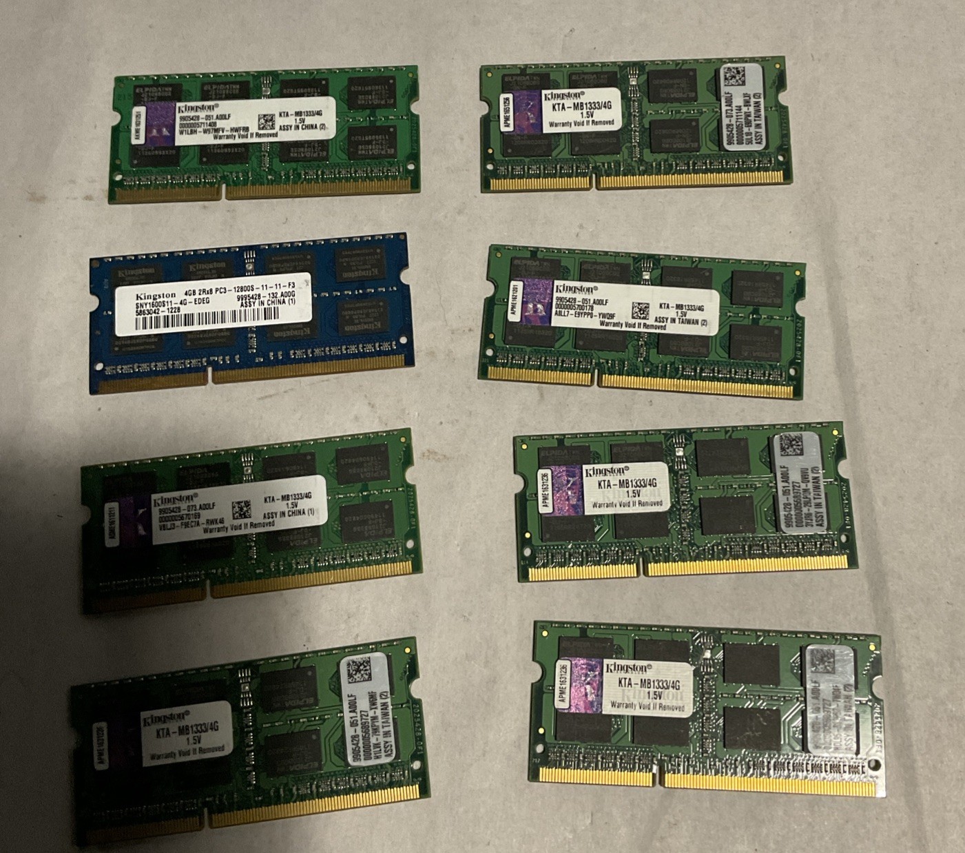 Kingston Lot Of 8 X4GB - SO-DIMM Laptop Memory Lot (Total 32GB)