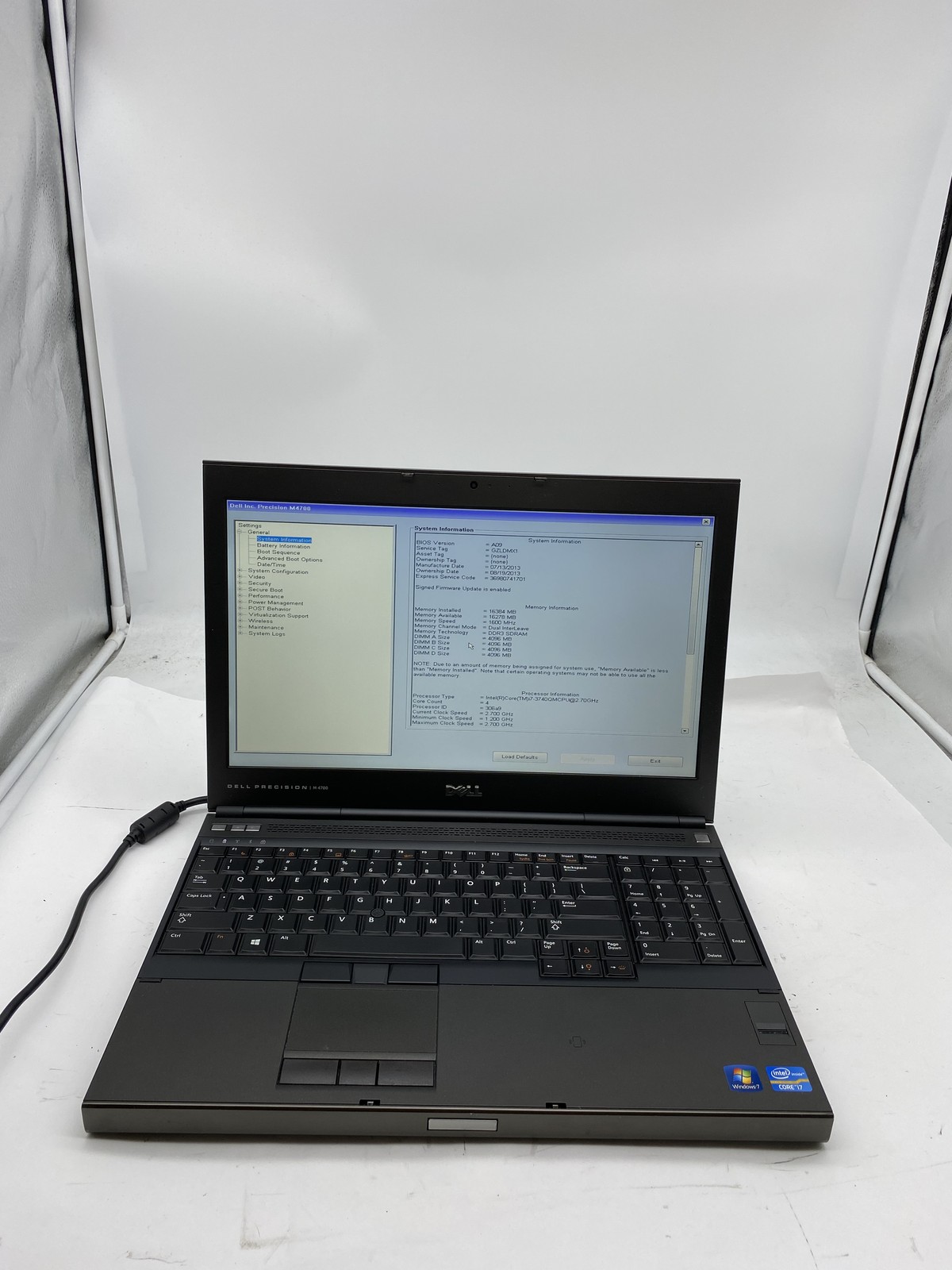 Dell Precision M4700 Laptop Intel Core i7 3740QM 2.7GHz 16GB RAM 500GB HDD