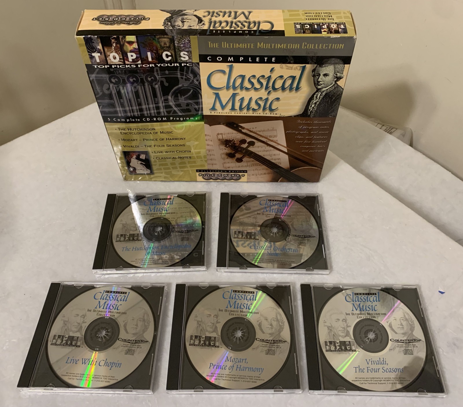 Classical Music Multimedia Collection PC CD CDROM Mozart Vivaldi Retail Big Box