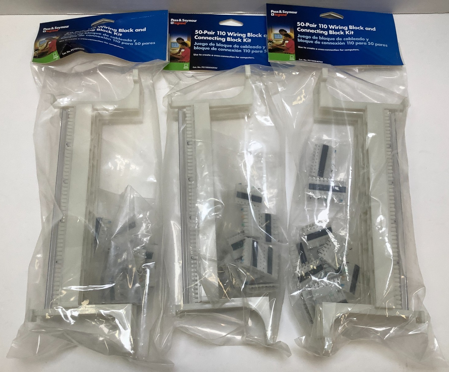 Legrand PS11050-KIT4V 50 Pair 110 Wiring Block & Connecting Block Kit, Pack of 3