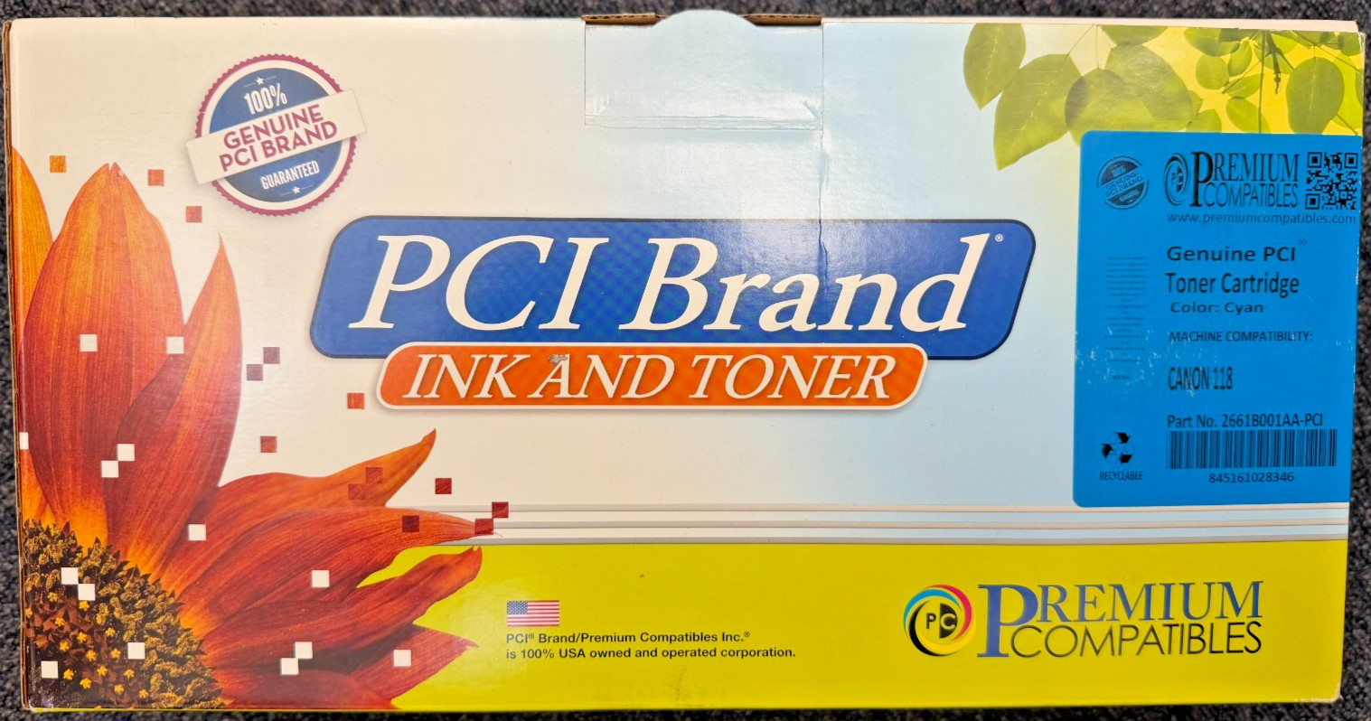 PCI Brand Cyan Toner Cartridge Compatible Canon iR 118 2661B001AA Open Box