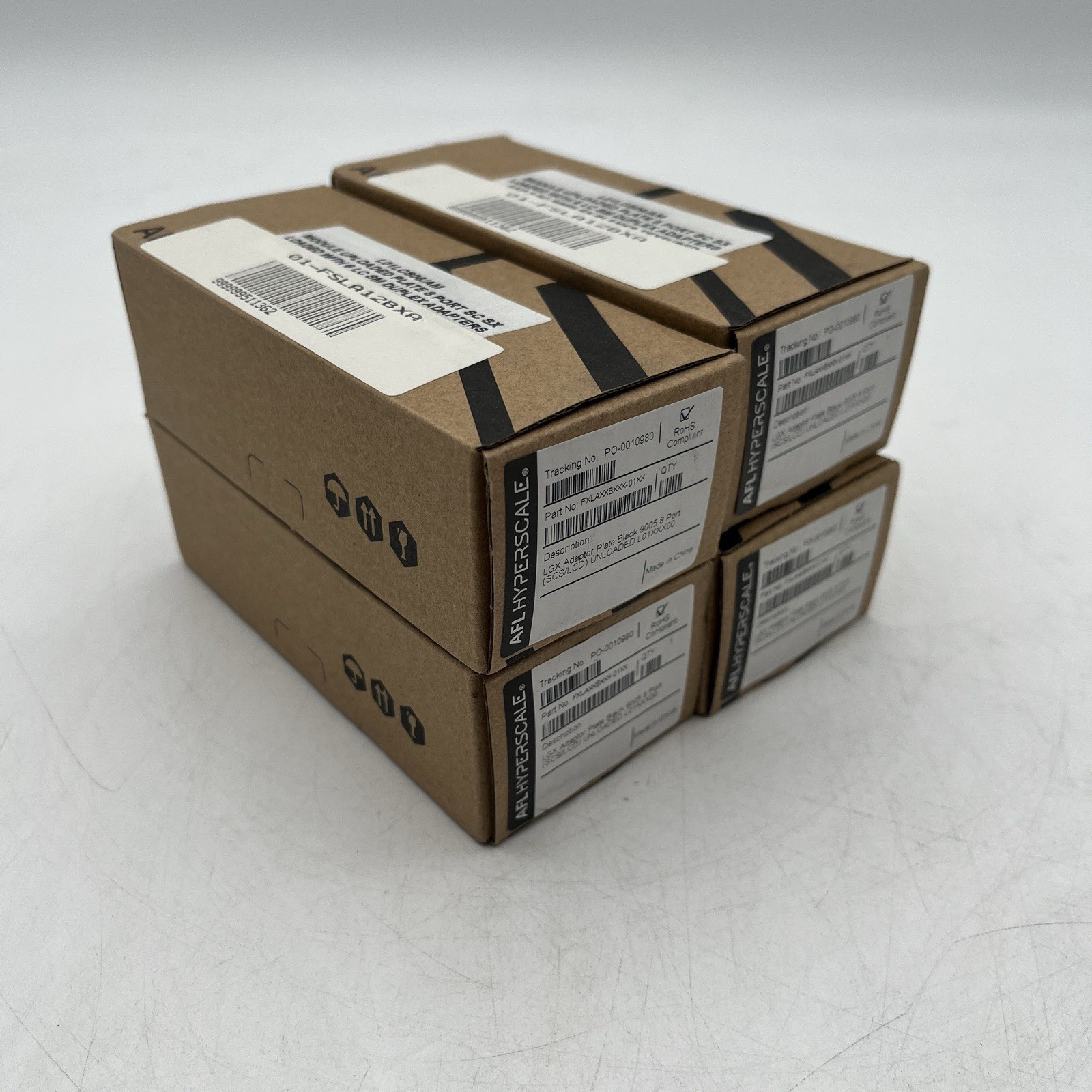 NEW 4 Pack AFL Hyperscale 8 Port LGX Adapter Plate Black  L01LCS06/AM