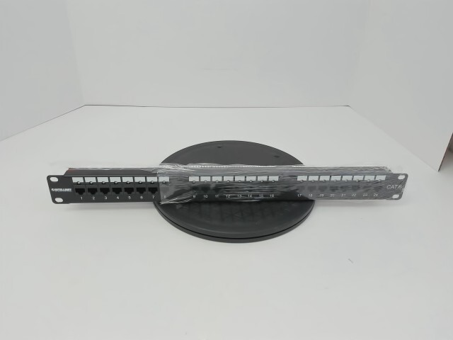 Intellinet Cat6 Patch Panel, 24-Port, UTP, 1U, Black