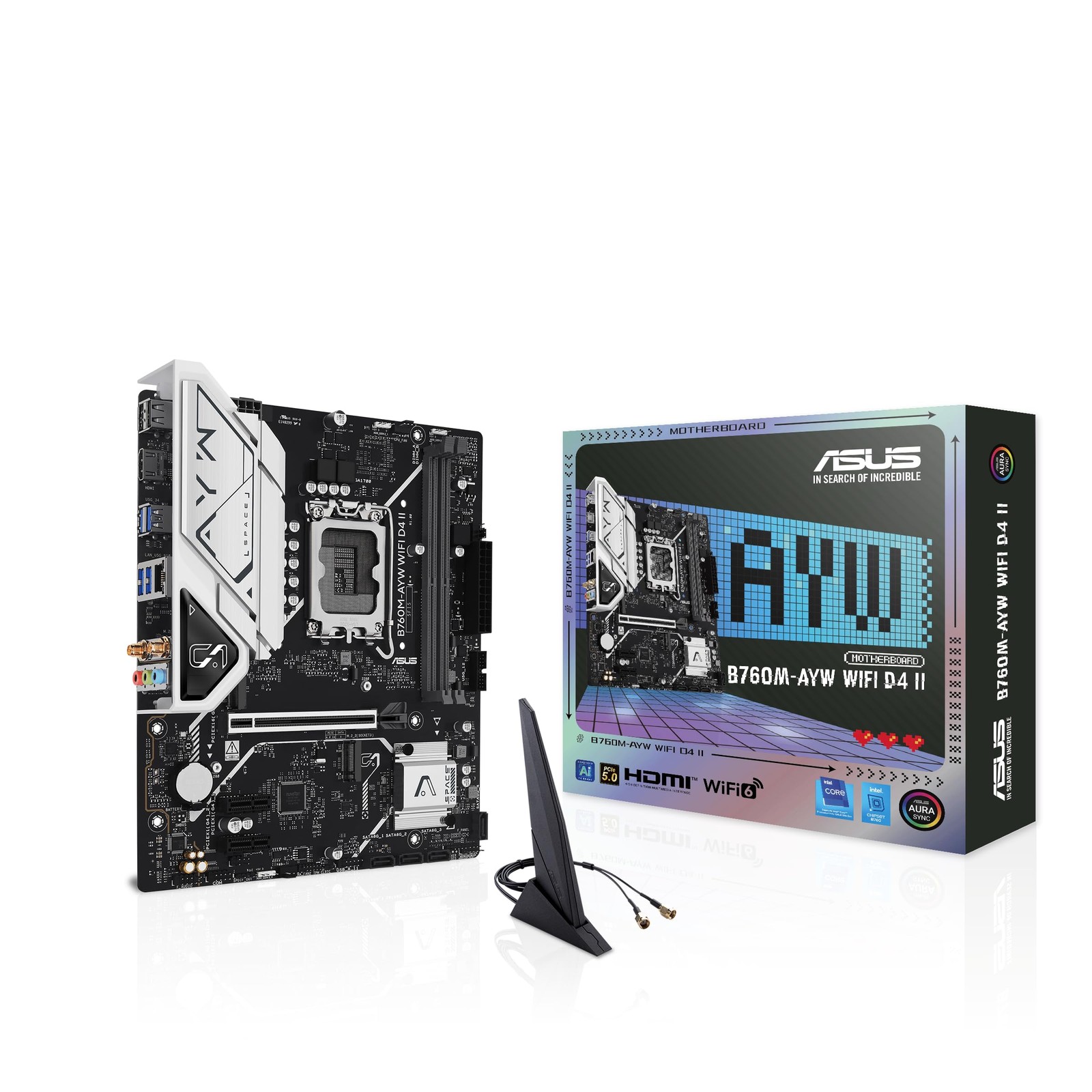 ASUS B760M-AYW WiFi D4 II Intel® B760 (LGA MAX B760M-AYW|M.2x2|WiFi6, BLACK