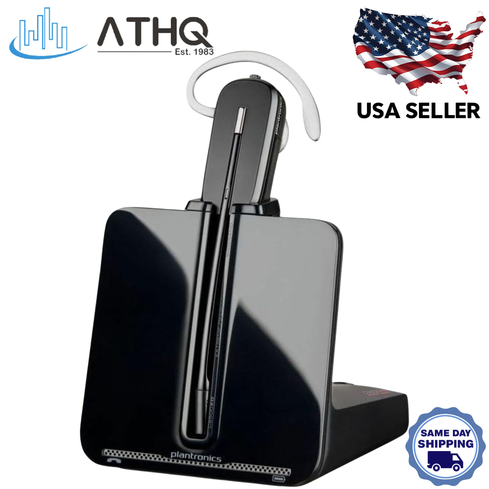 HP Poly CS540A DECT 6.0 Convertible Wireless Office Headset with Handset Lifter