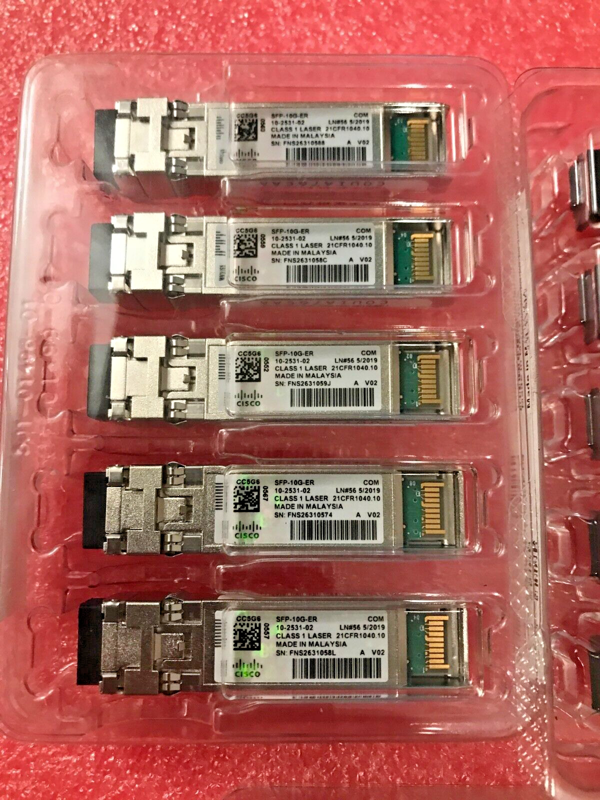 1pc of New Cisco SFP-10G-ER 10-2531-02 10GBASE-ER 1550nm 40KM SFP+ TRANSCEIVER