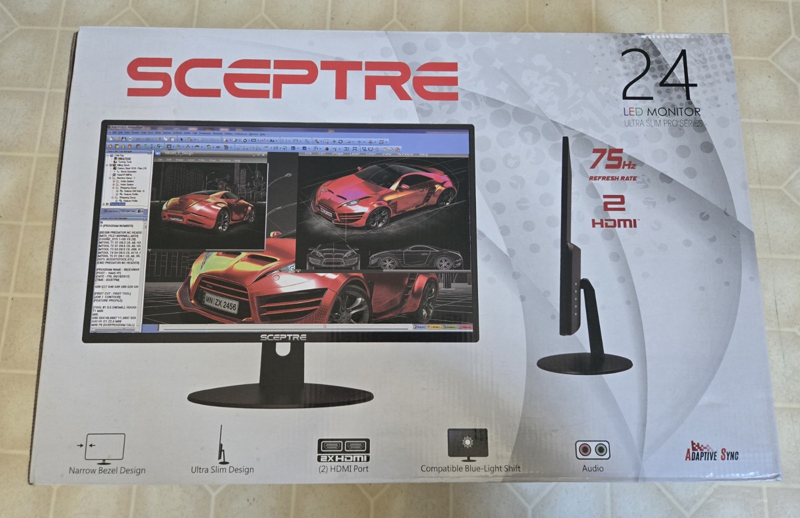 Sceptre E248W-19203R 24" Ultra Thin 75Hz 1080p (Missing Stand)