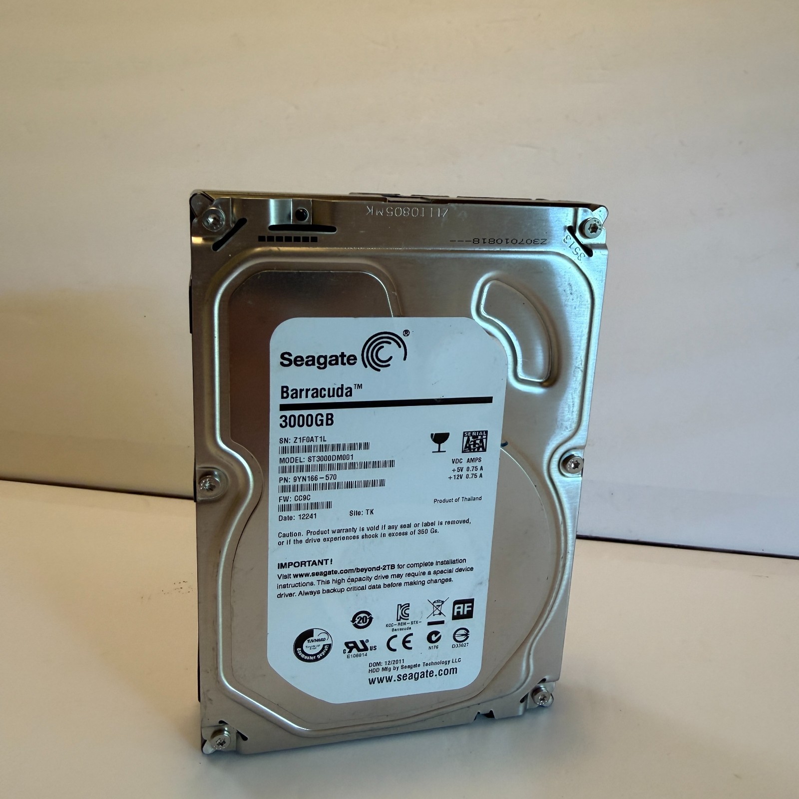 Seagate Barracuda 3TB 7200 RPM 3.5 inch ST3000DM001 Hard Drive Wiped/Tested