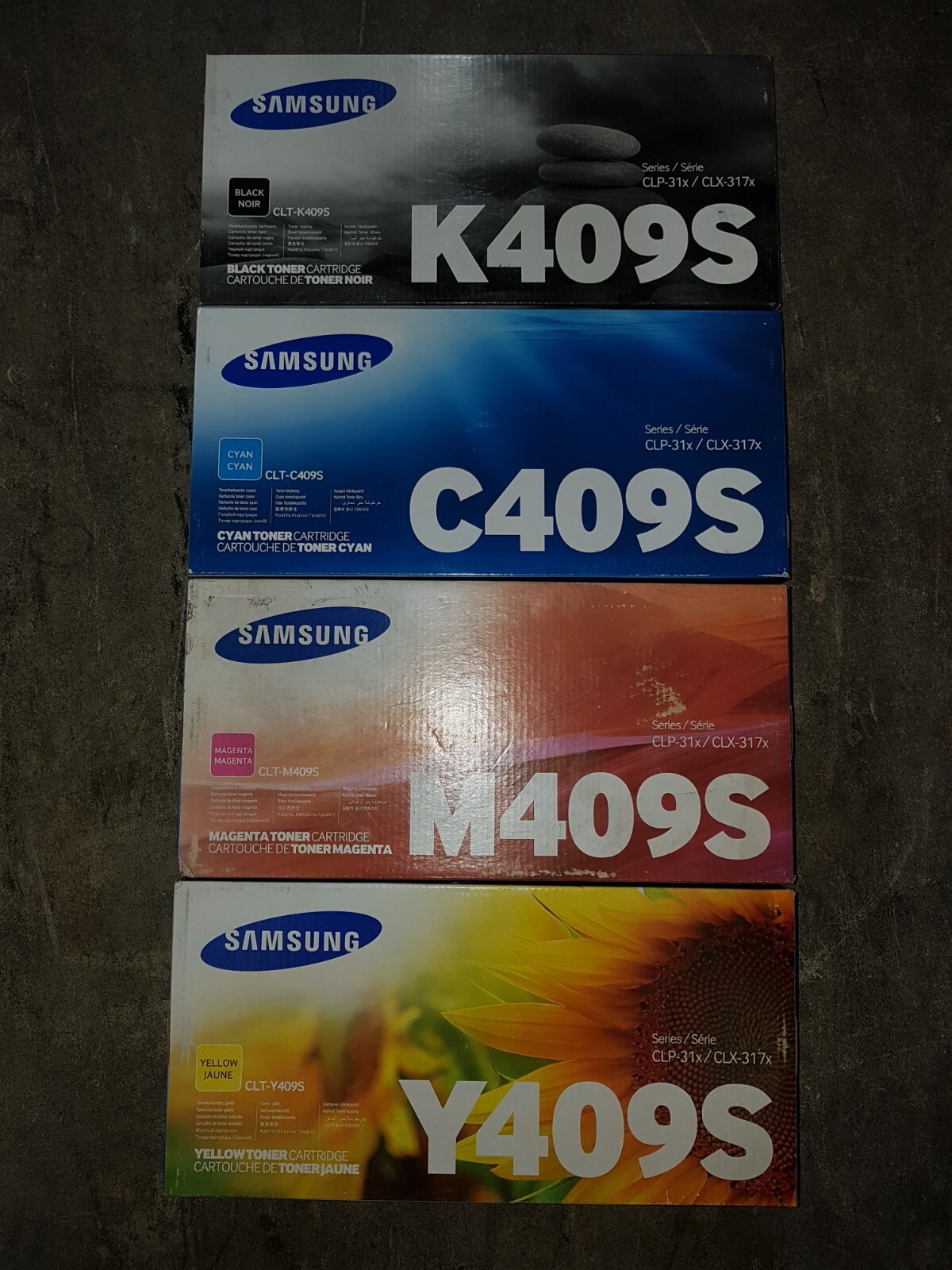 Genuine Set of 4 Samsung CLTC409S CLTM409S CLTY409S CLTK409S CMYK Toners BNIB