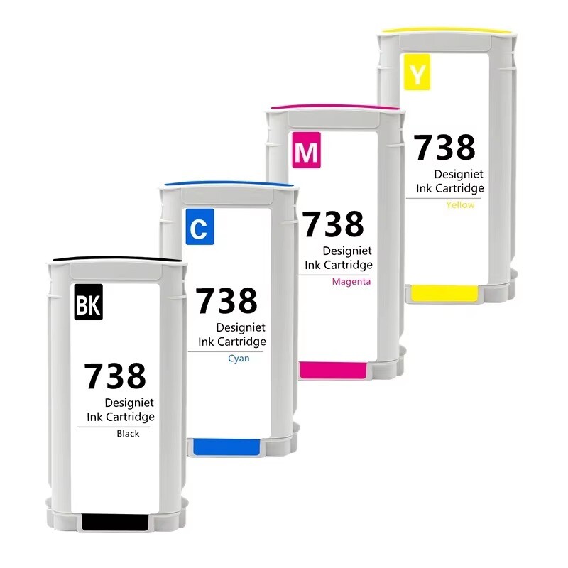 4*130ML BK C M Y For HP 738 Compatible Ink Cartridge for HP DesignJet T850 T950