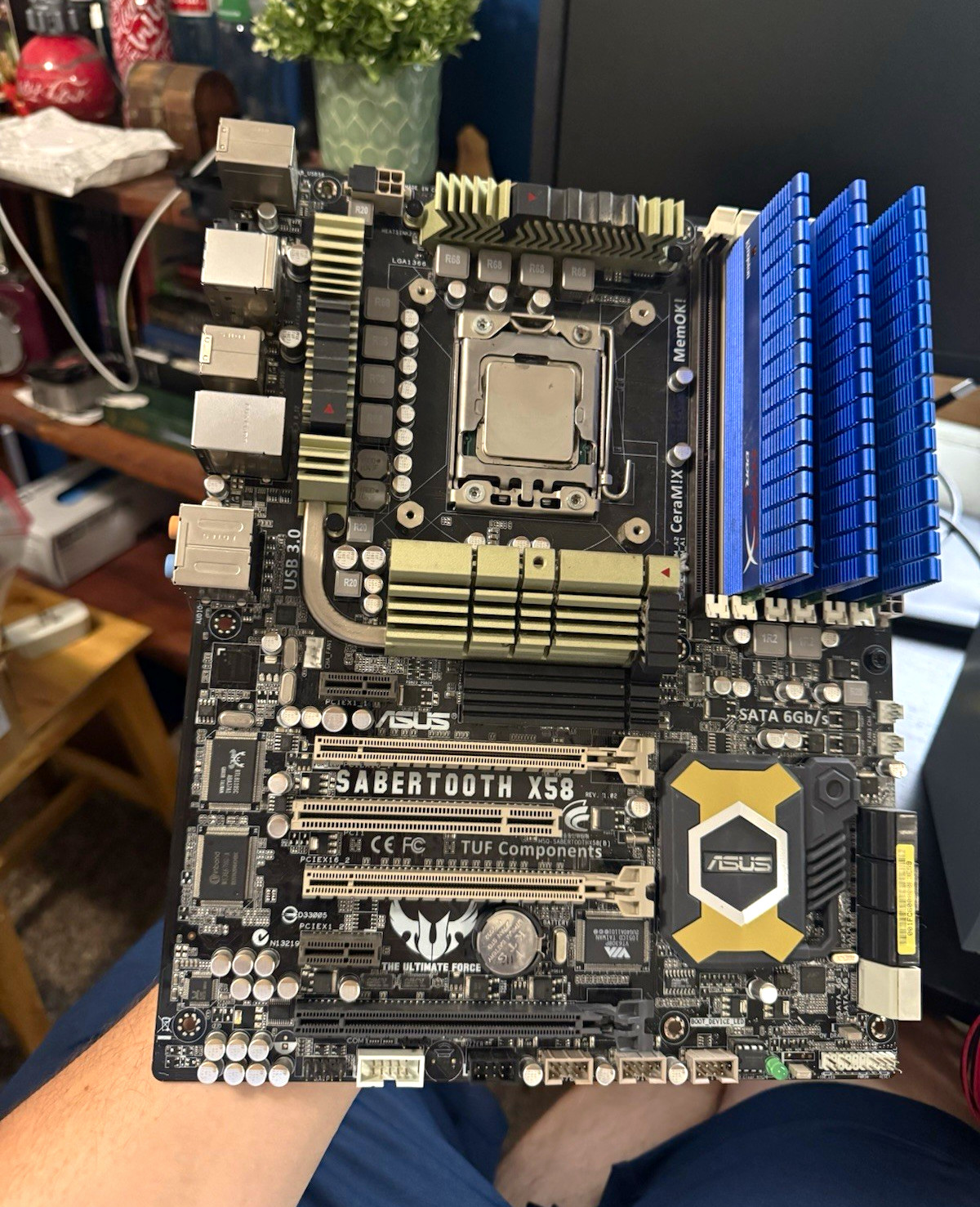 ASUS Sabertooth X58 Motherboard w/ i7-970 CPU + 3x2GB RAM + I/O SHIELD