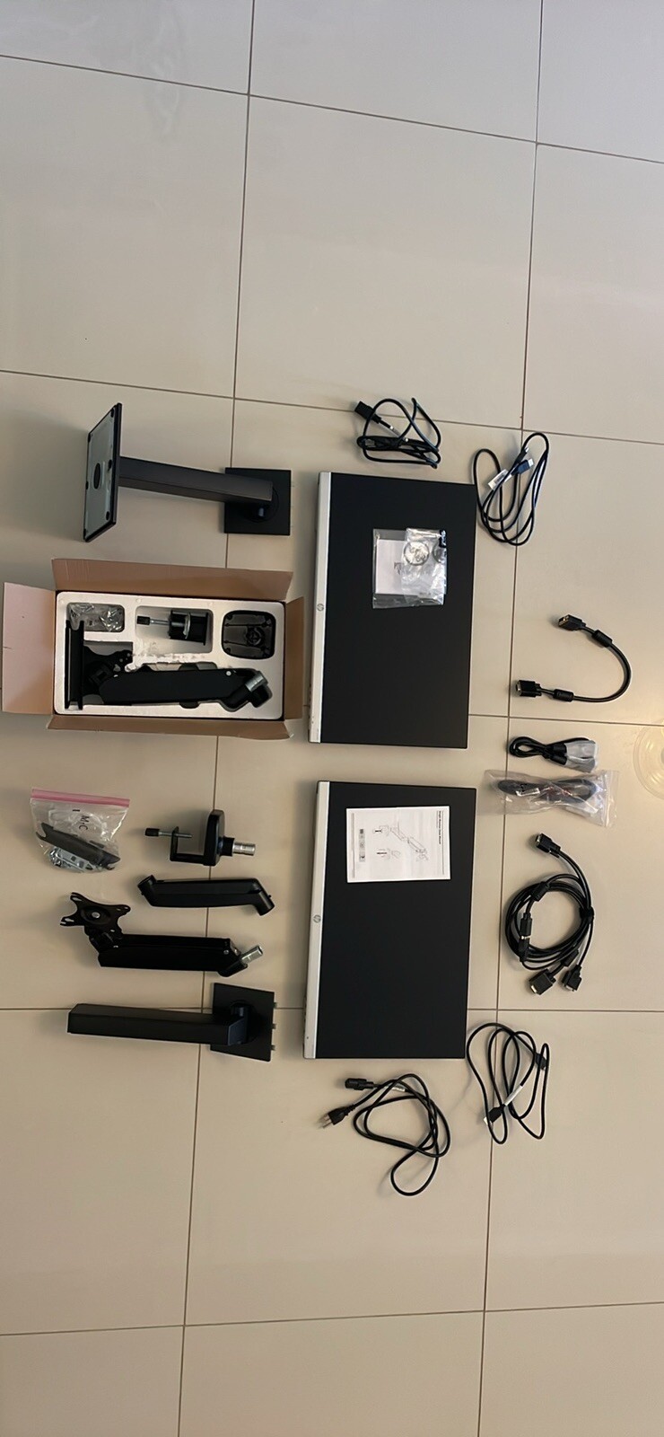 Twin HP 27 Inch Monitors with Stands