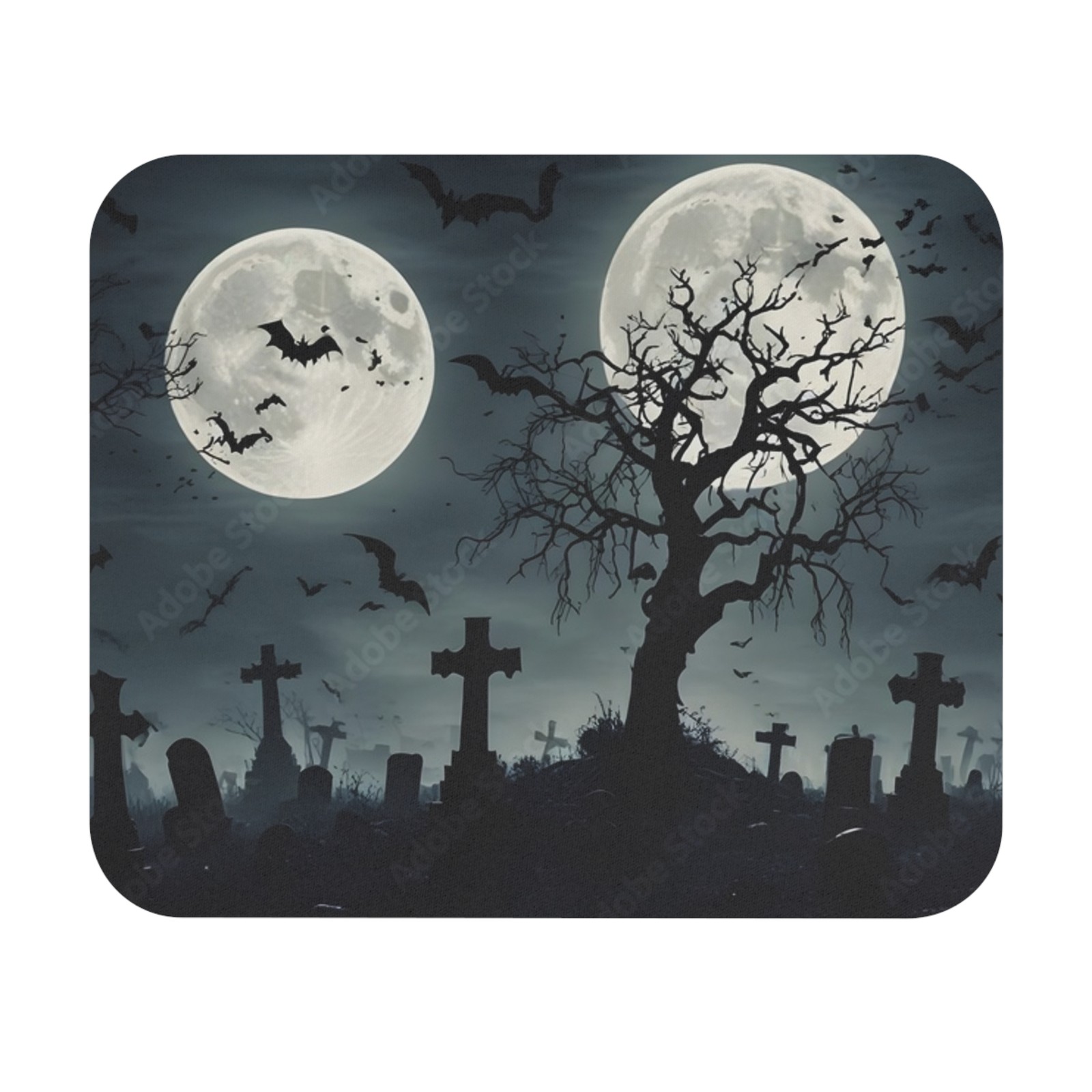 Graveyard Full Moon Mouse Pad Halloween Cemetery Creepy Desk Mat Customized NEW