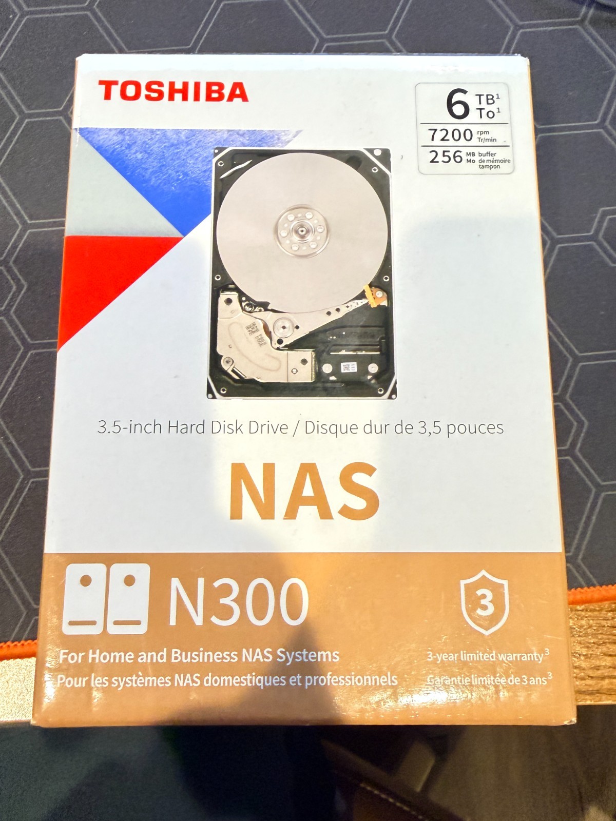 Toshiba N300 6TB NAS Hard Drive 3.5" SATA 7200RPM 256MB HDD HDWG460