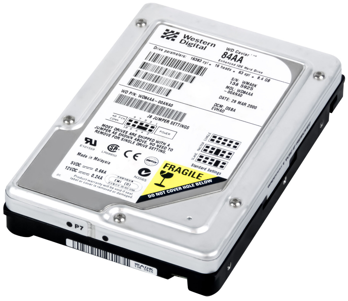 WD CAVIAR 84AA 8.4GB 5.4K 2MB ATA 3.5'' WD84AA-00ANA0