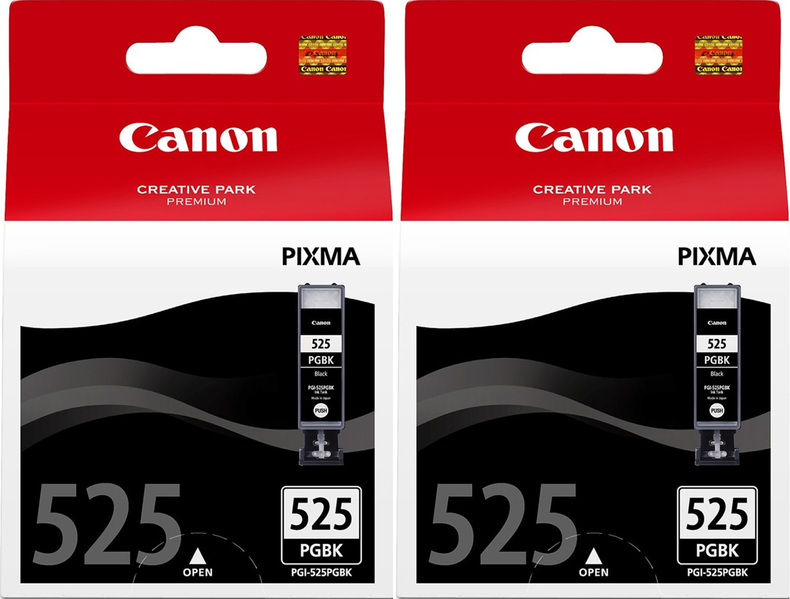 New Genuine Canon PGI-525 Black 2Pk Ink Cartridges, PIXMA iP4850