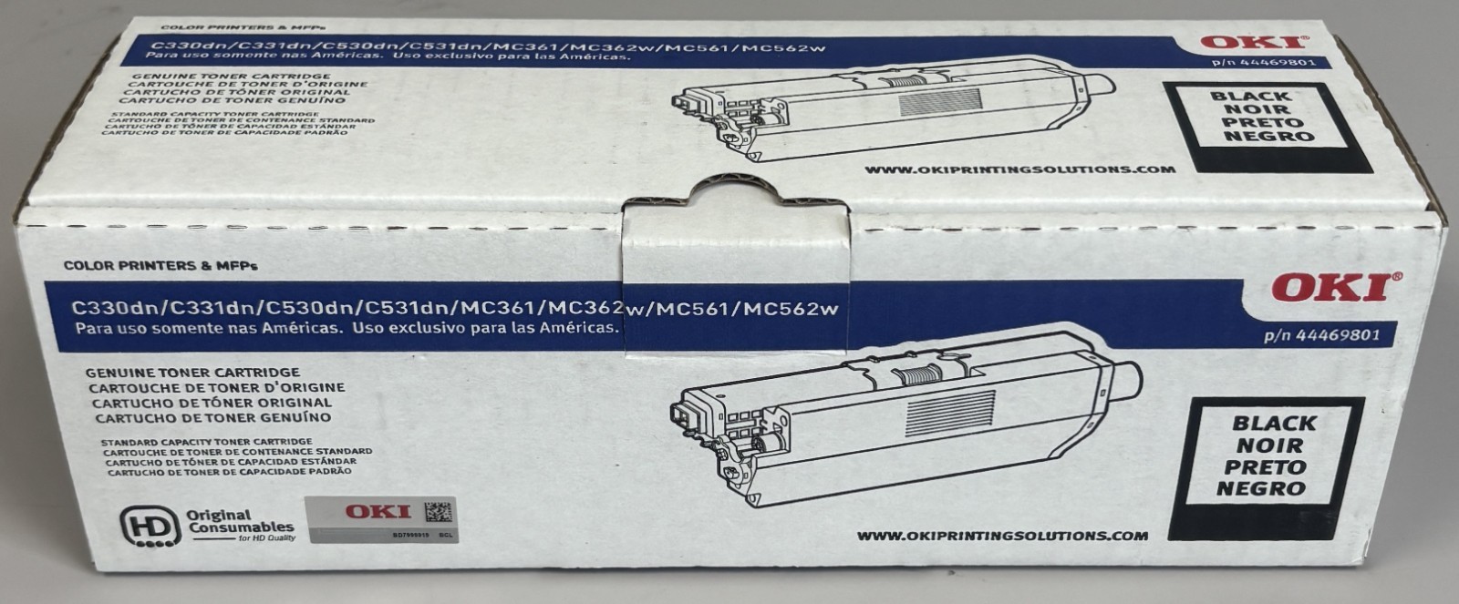 OKI Genuine 44469801 Black Toner Original C330dn C530dn MC361 MC362 MC561 MC562