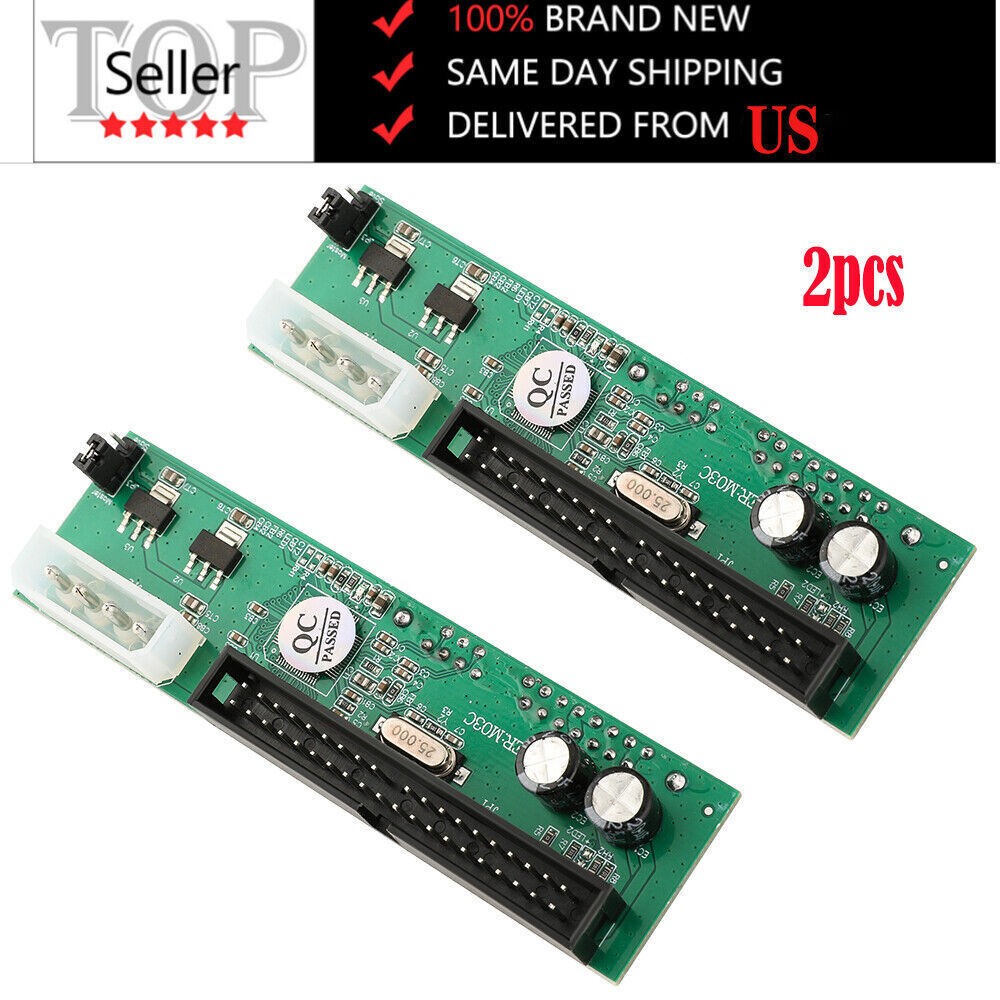 2pcs PATA IDE To SATA Hard Drive Converter Adapter For 3.5/2.5 HDD SSD DVD