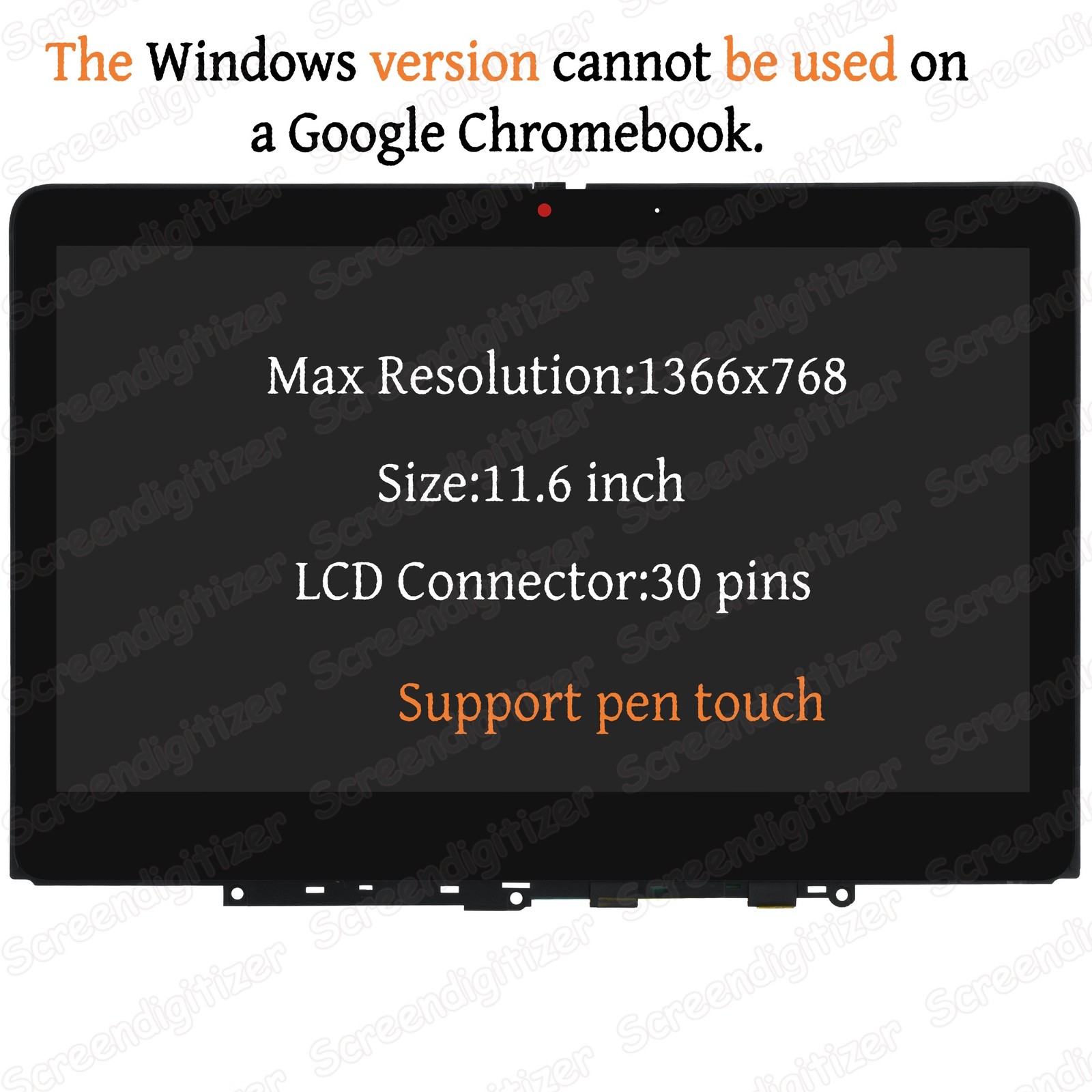5M11H61338 New For Lenovo 300w Yoga Gen 4 Laptop Lcd Touch Screen w/Bezel
