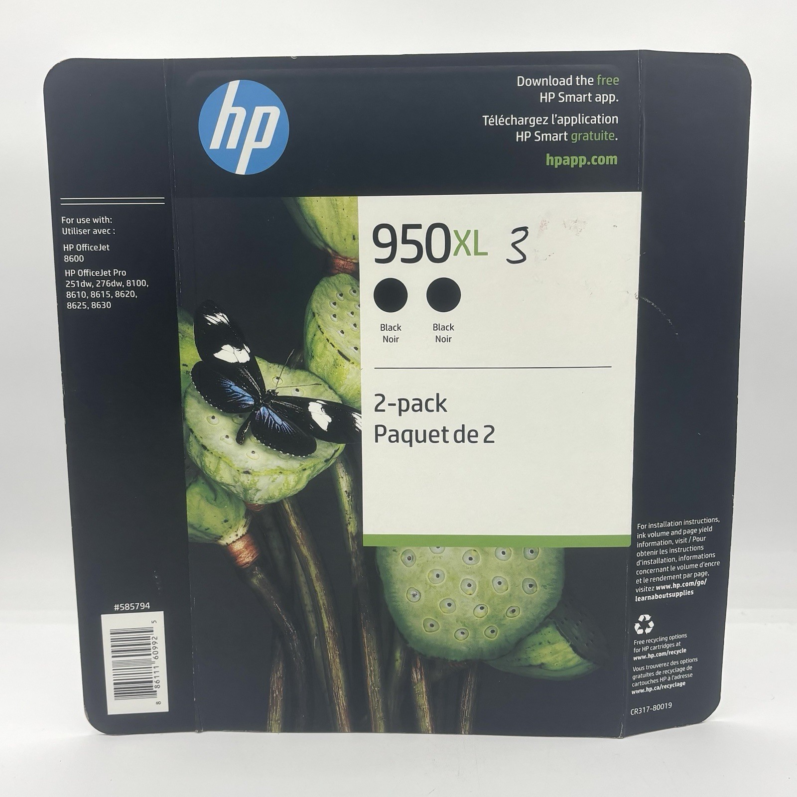 New HP Genuine 950XL Black 2 Pack Ink Cartridge NIB Exp 10/2023
