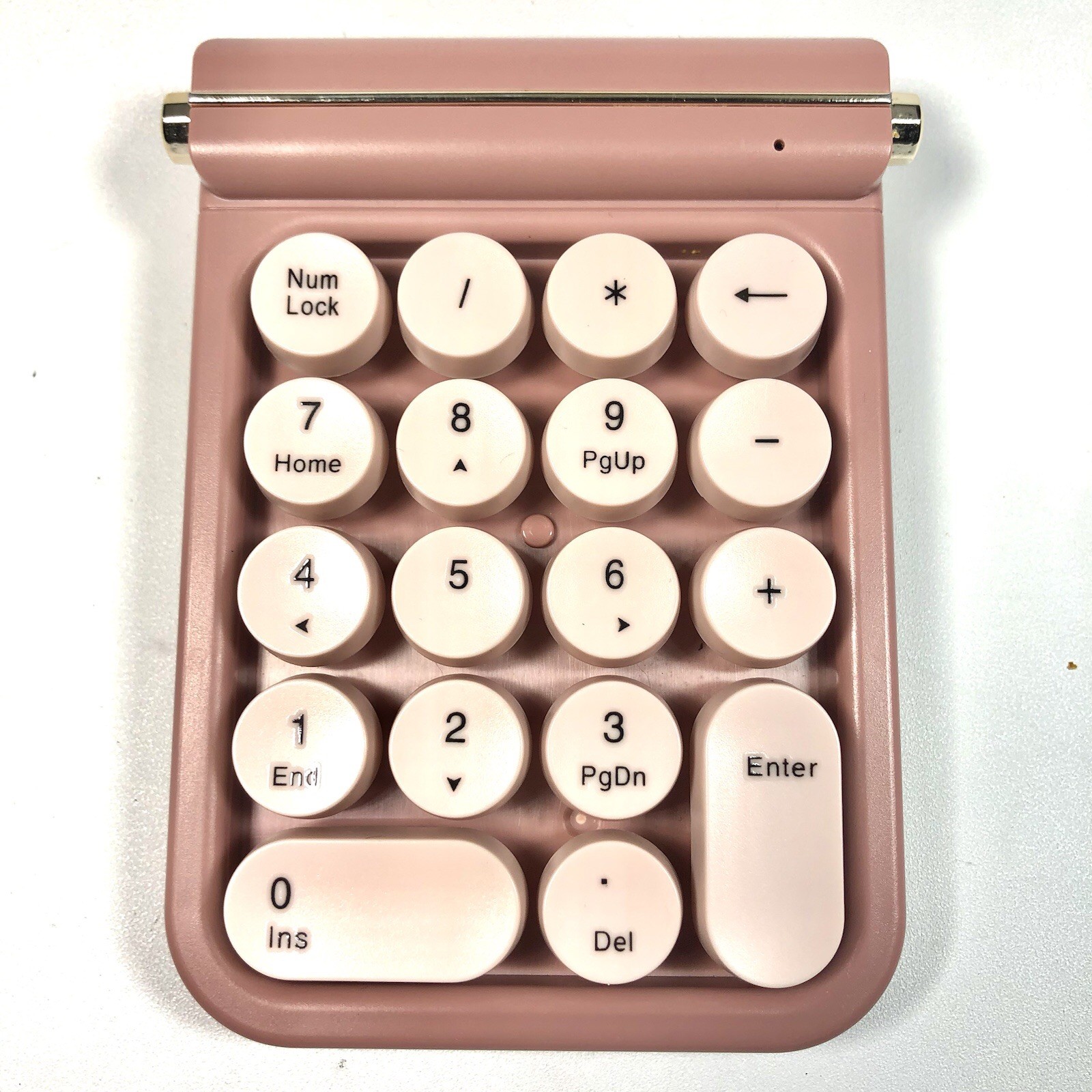Portable Wireless Numeric Keypad 18 Keys Retro Round Keycap Digital Number Pad