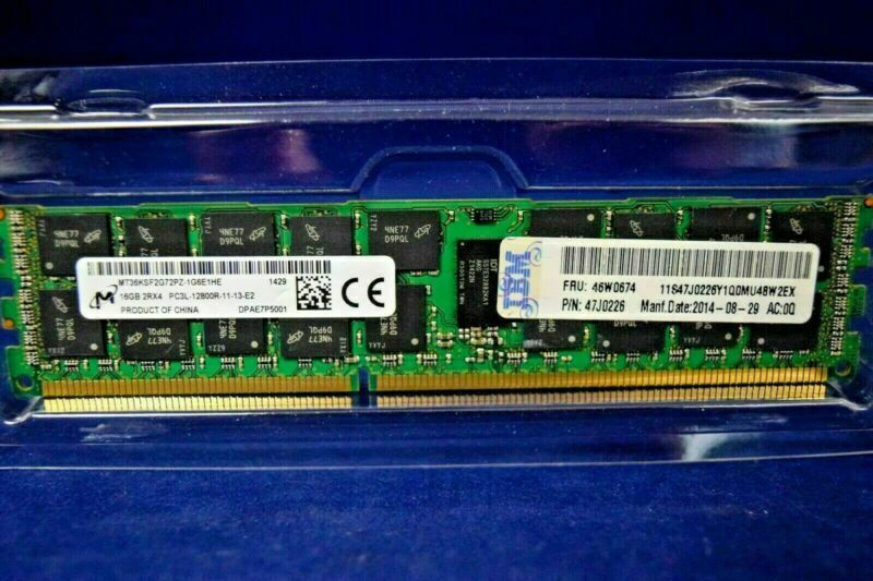 New 46W0672 IBM/LENOVO 16GB PC3L-12800 CL11 ECC DDR3 46W0674 47J0226 46W0671
