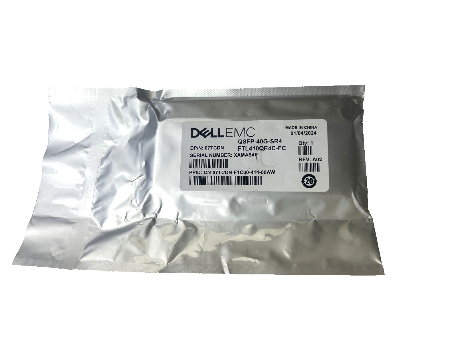 DELL EMC 07TCDN QSFP-40GB-SR4 FTL410QE4C-FC SFP Transceiver NEW SEALED