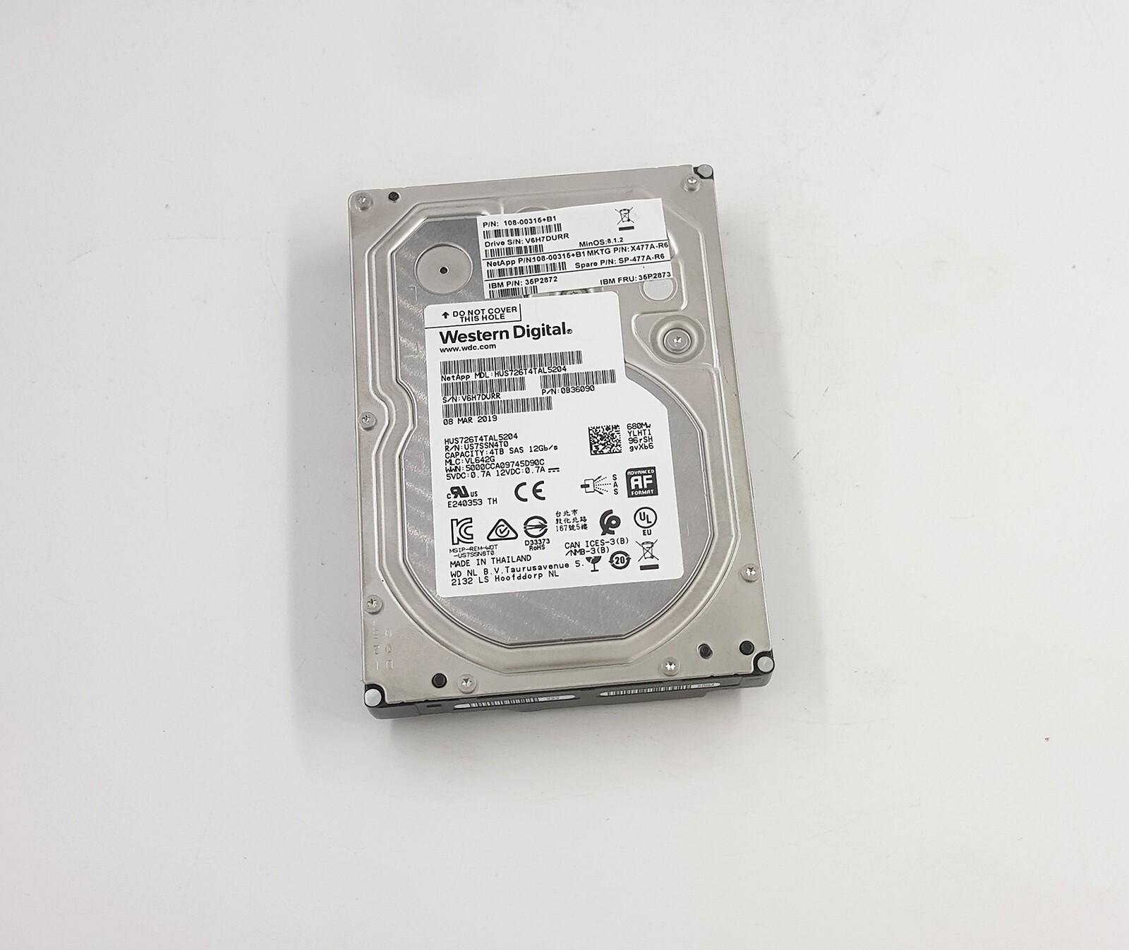 Western Digital HUS726T4TAL5204 4TB SAS 12Gb/s Internal HDD  NetApp 108-00315-B1