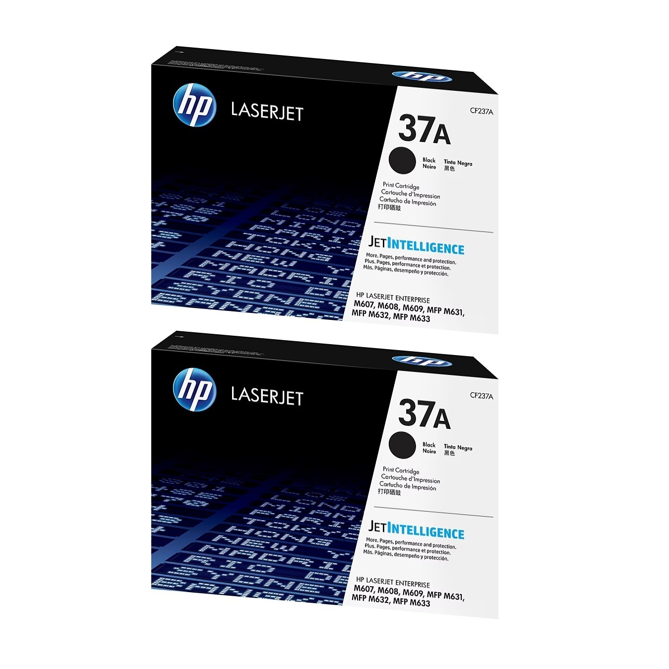 HP 37A Black Standard Yield Toner Cartridge (CF237A), Pack of 2