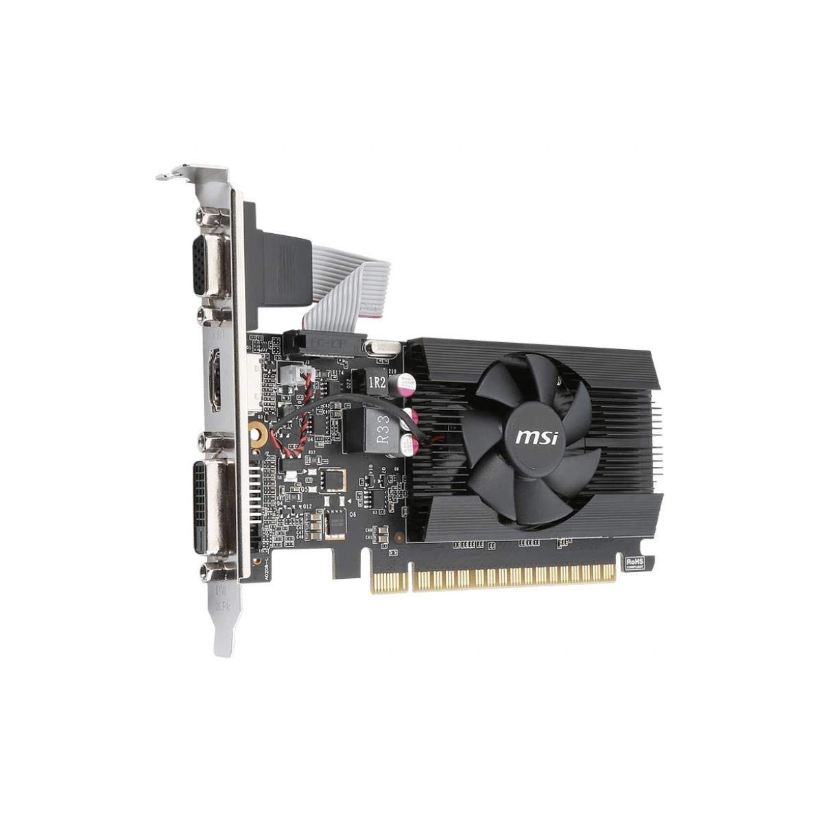 GeForce GT 710 Graphics Card - 2GB GDDR3, HDMI/VGA/DVI, Low Profile, DirectX 12