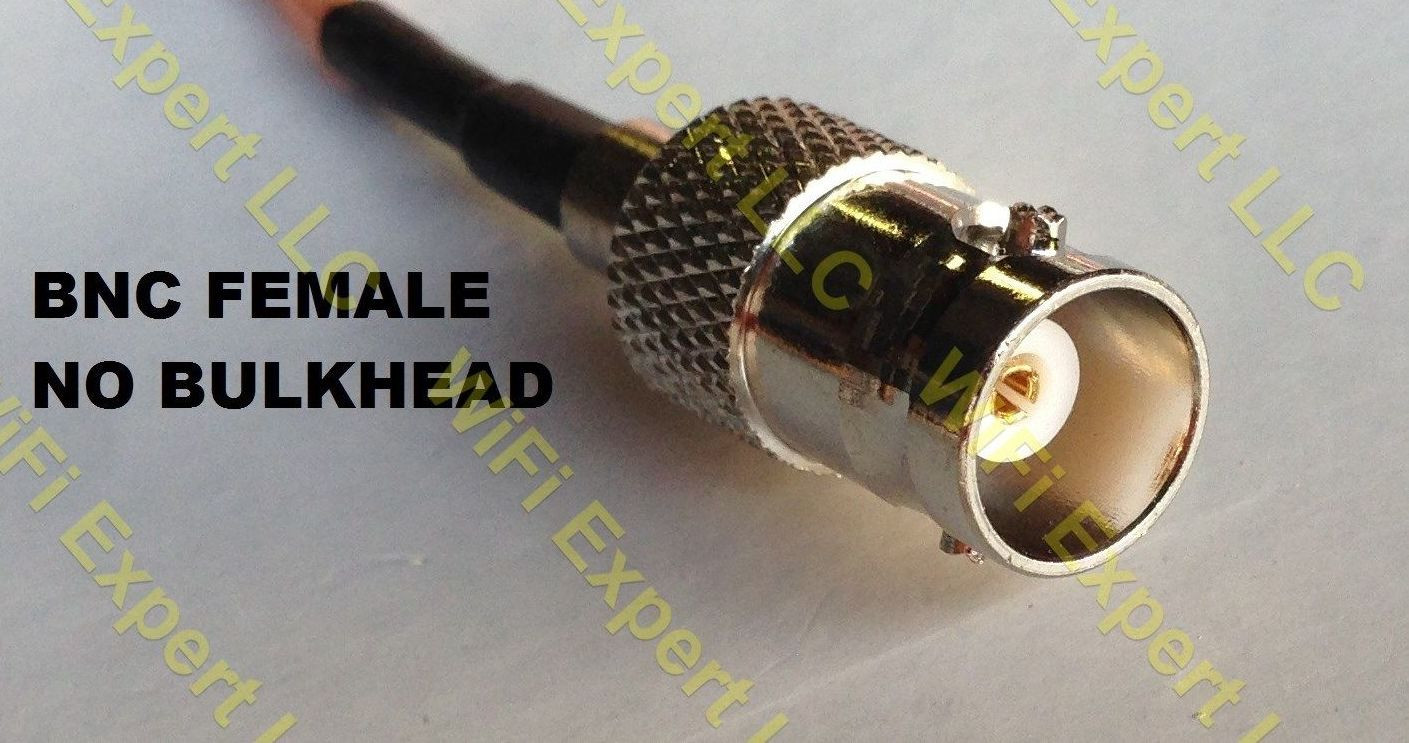 25 Feet Black RG-174 rg174 50 Ohm Coax Cable with BNC Female on One side only.