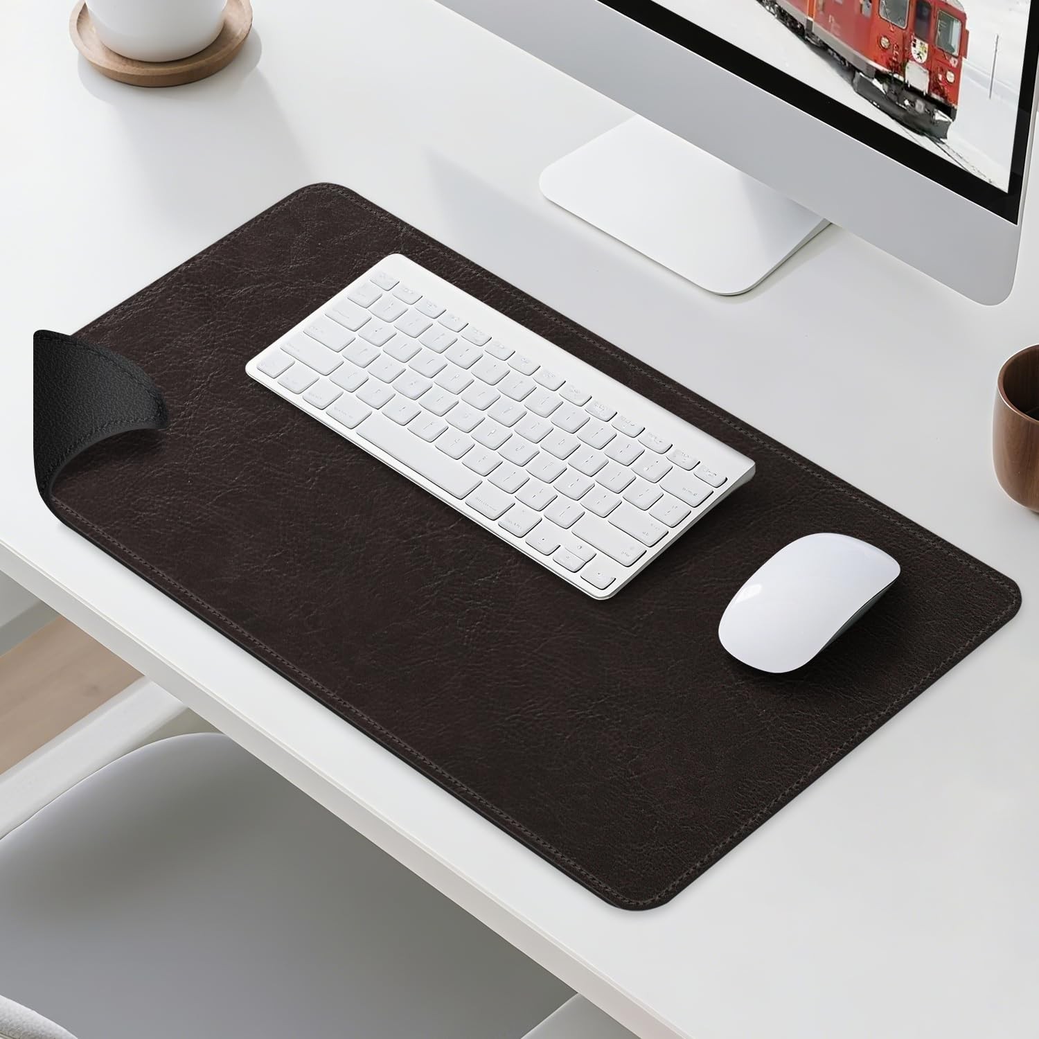 glodentai Leather Desk Mat Deep Coffee Black 33x13