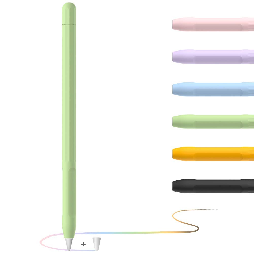 YINVA Apple Pencil Grip with Holder and Protective Nib Cover for iPad Pencil ...