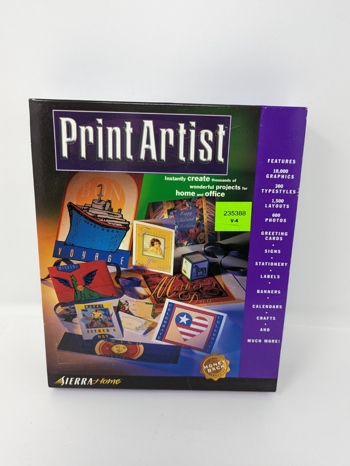 SEALED NEW - 1998 Sierra Home Print Artist Computer, Windows 95 / Mac